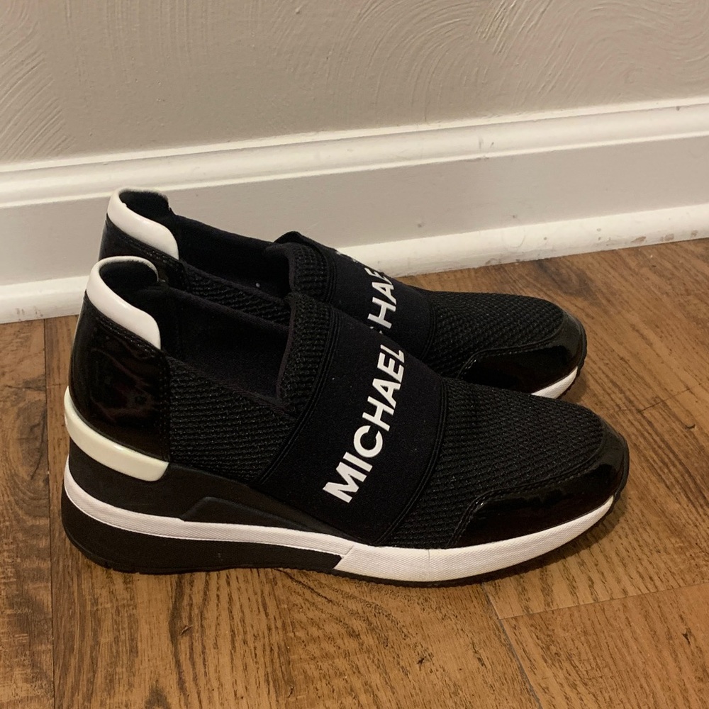 MICHAEL Michael Kors Black and White Logo Sneakers